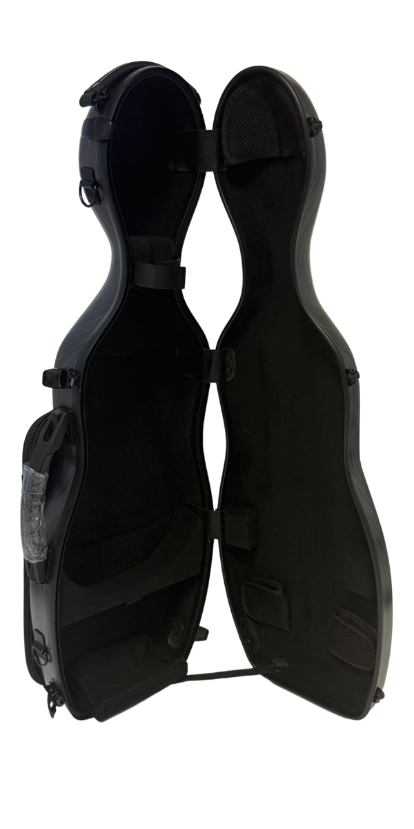 Polycarbonate Cello-Shaped Violin Case - Brushed Black