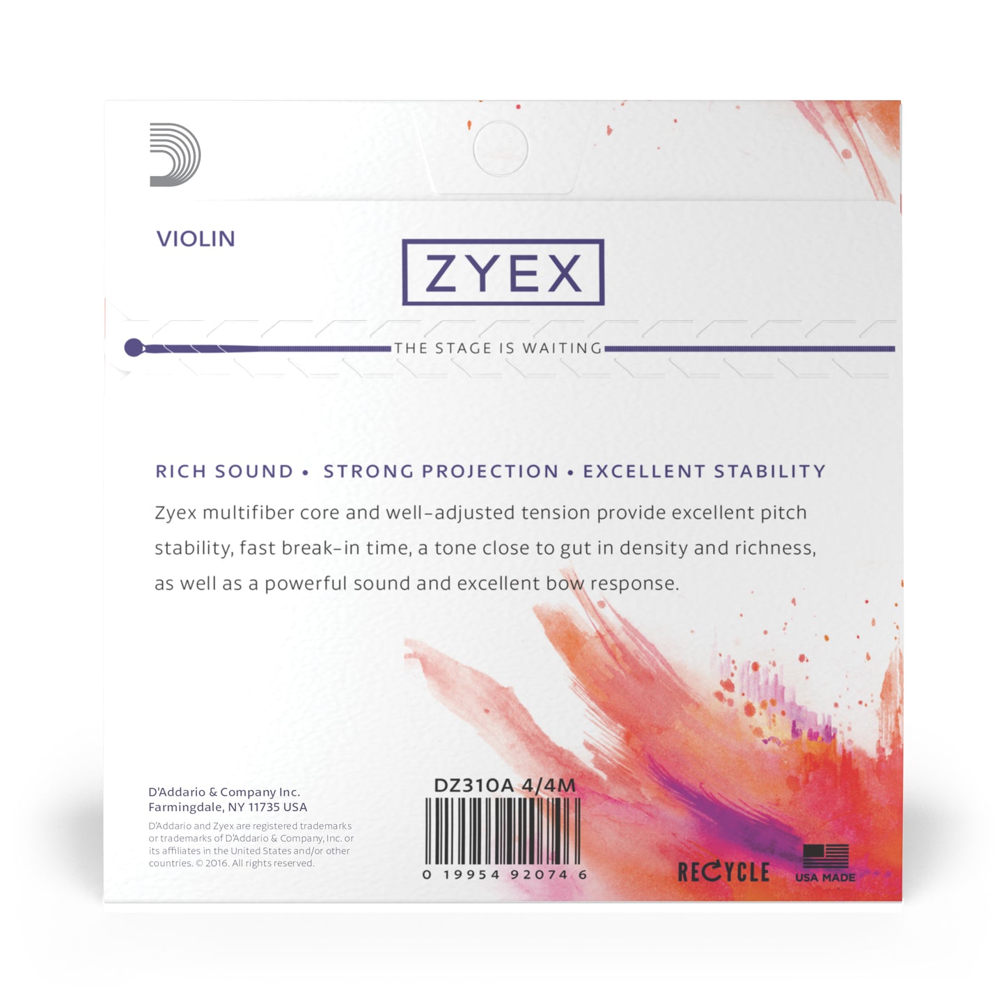 D'addario Zyex Violin String Set